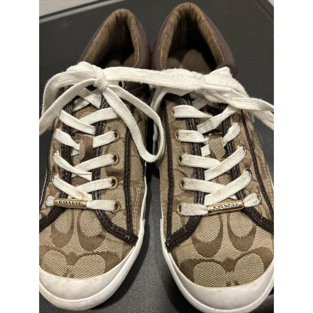 WOMENS COACH SIGNATURE FRANCESCA LACE UP TENNIS ATHLETIC FASHION SHOE 8.5B A5209